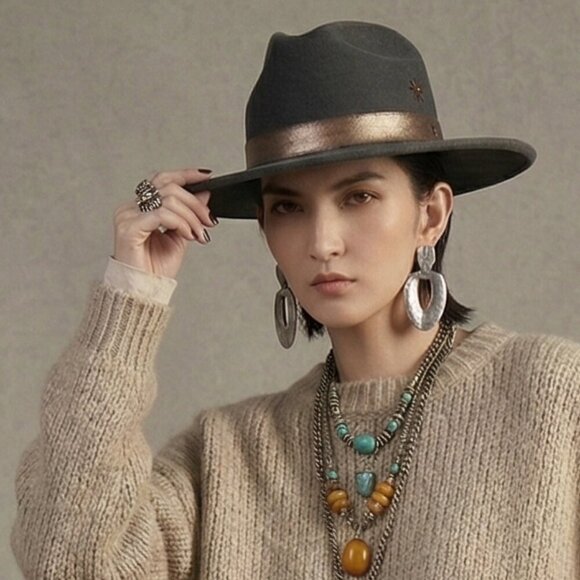 San Diego Hat Co. Wool Felt Fedora – Charcoal – One Size – NWT main image 5